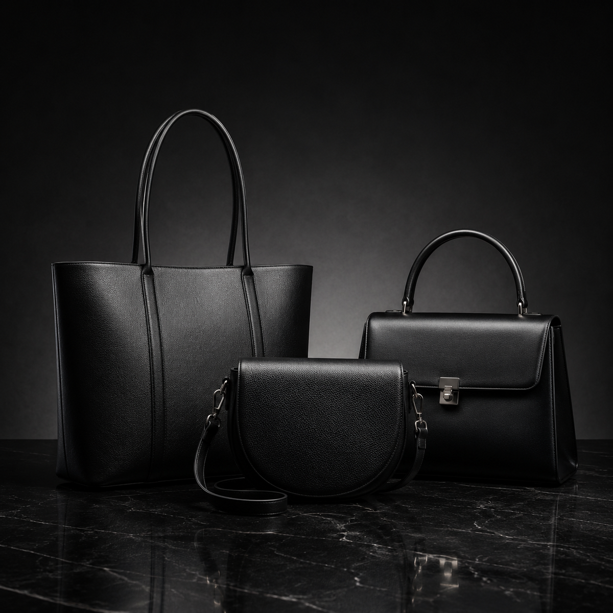 Stylindra black handbag collection